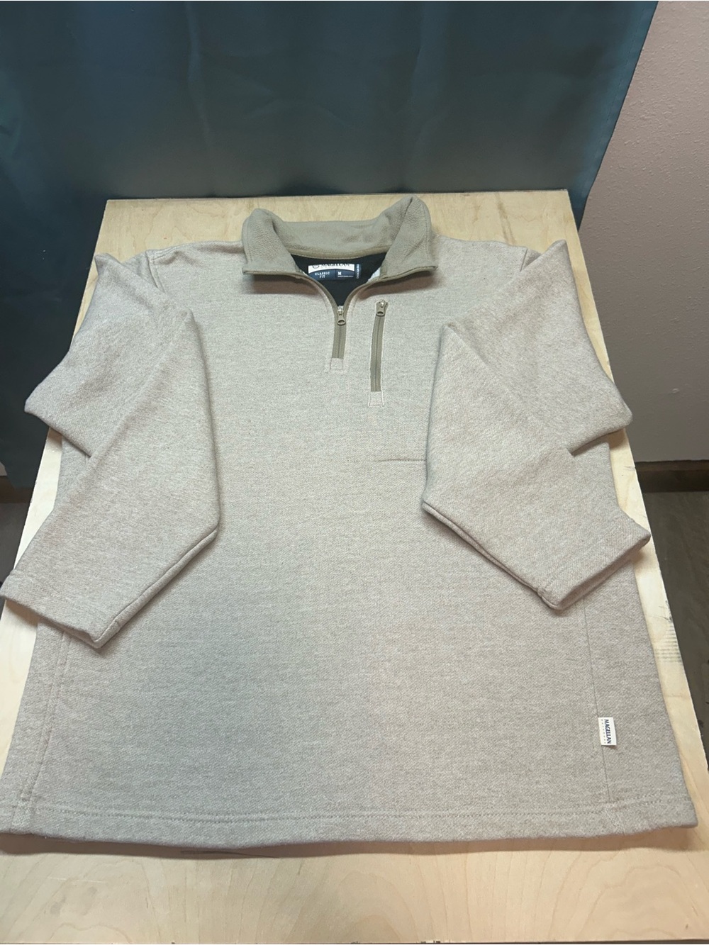 Magellan Outdoors Men's Quarter-Zip Pullover - Taupe